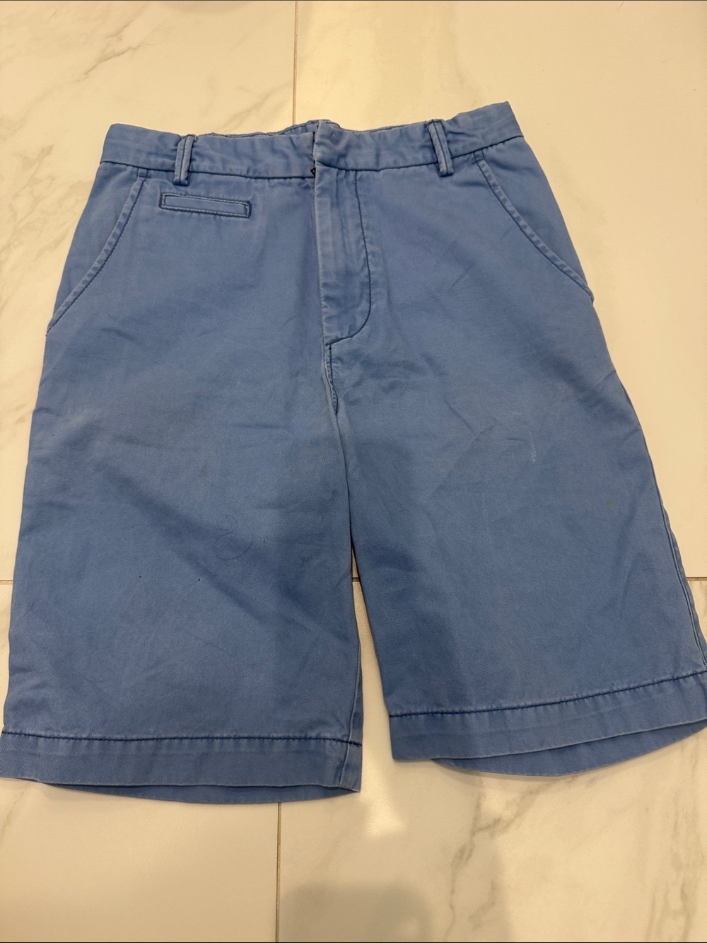 GAP Men's Light Blue Flat-Front Cotton Shorts